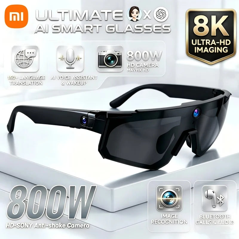 Xiaomi AI Smart Glasses ChatGPT 1080P Camera 8MP Anti-shake Cycling Video&Photo Sport Sunglasses DualMic 32GB Windproof Goggles