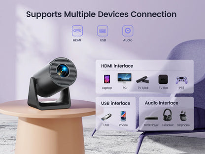 Mini proyector portátil con 270° soporte giratorio/  Home Projector Portable