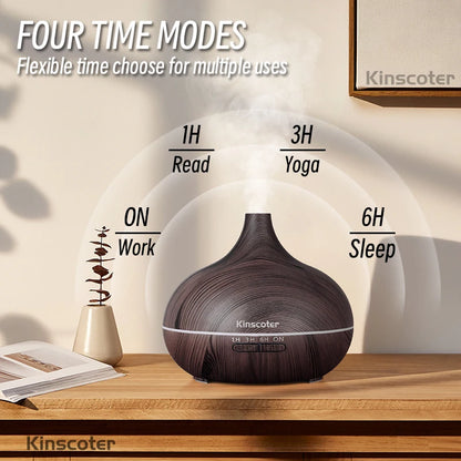Disfusor de aromaterapia con control remoto-  Aromatherapy Essential Oil Diffuser Wood Air Humidifier