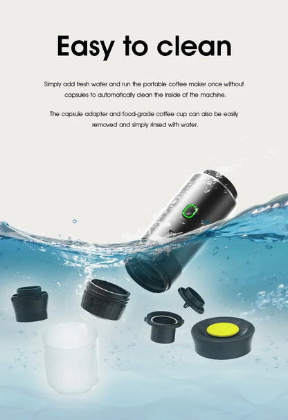 Cafetera Espresso portátil  inalámbrica para coche cápsula 3 en 1