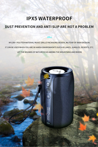 Bocina Bluetooth Portátil ZEALOT S32 – Subwoofer Inalámbrico, Resistente al Agua IPX6, Batería 1800mAh