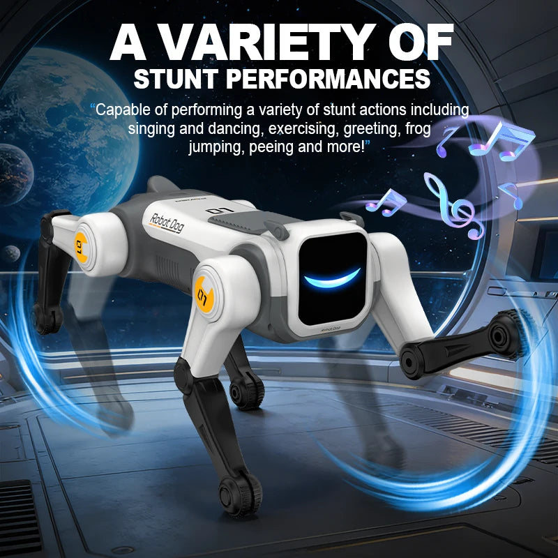 Perro Robot RC Inteligente — Comandos de Voz, Baile, Programable, 50m Control
