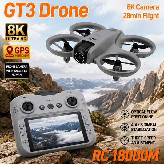 Drone GT3 Mini con Cámara Dual 4K/6K/8K — Sensor Obstáculos, Control FPV