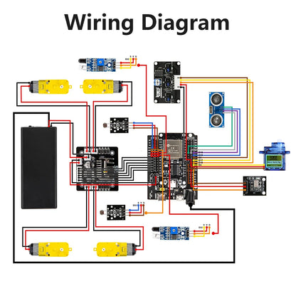 Kit de coche Robot inteligente ESP32 para proyecto de programación Arduino