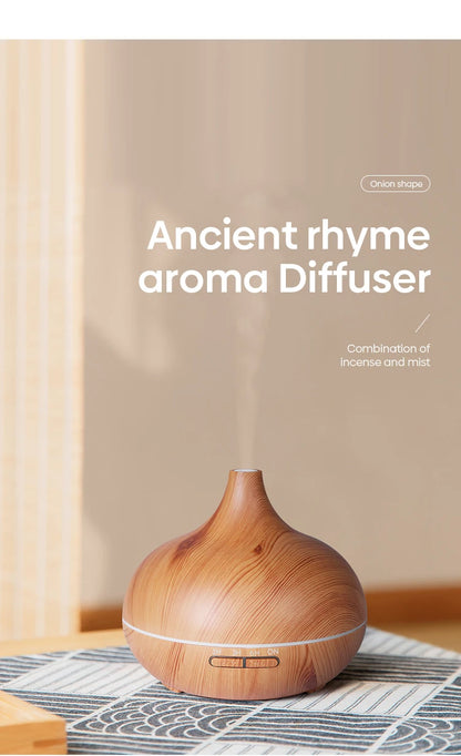 Disfusor de aromaterapia con control remoto-  Aromatherapy Essential Oil Diffuser Wood Air Humidifier