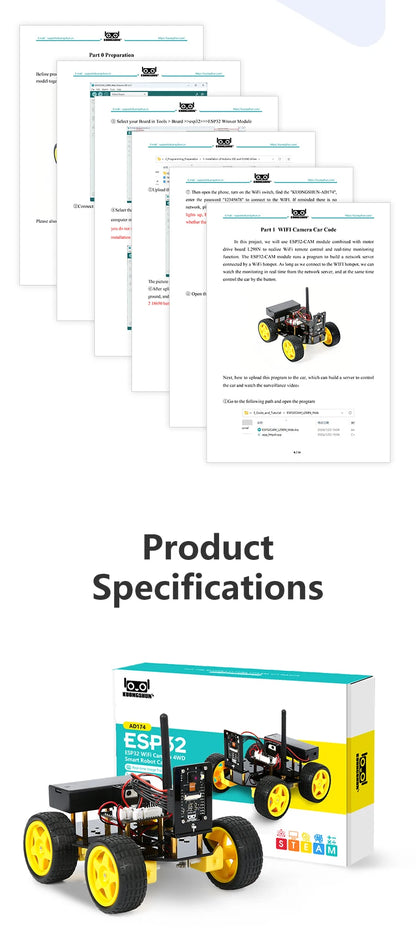 Kit de coche Robot inteligente ESP32 para proyecto de programación Arduino