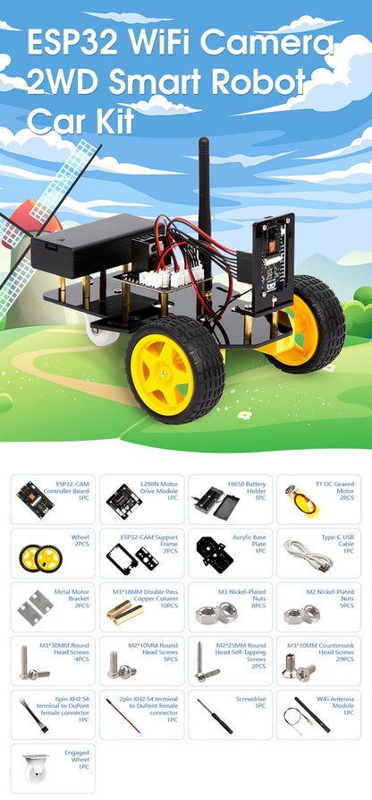 Kit de coche Robot inteligente ESP32 para proyecto de programación Arduino