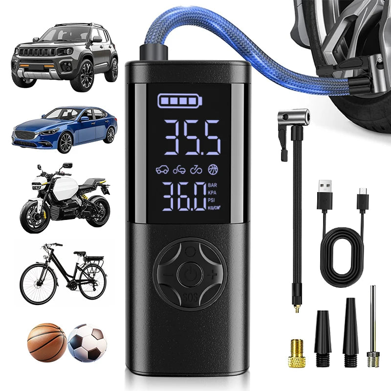 Inflador de neumáticos de coche inalámbrico portátil / Cordless Car Tire Inflator Portable Air Compressor