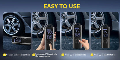 Inflador de neumáticos de coche inalámbrico portátil / Cordless Car Tire Inflator Portable Air Compressor