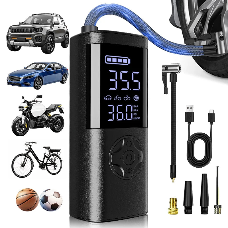 Inflador de neumáticos de coche inalámbrico portátil / Cordless Car Tire Inflator Portable Air Compressor
