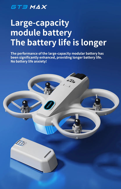 GT3 Mini Drone Brushle Quadcopter RC Drone with Professional 8K Dual Camera FPV Screen Remote Control Foldable Airplane Toy Gift