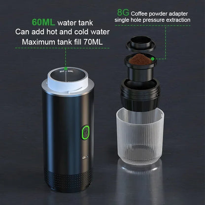 Cafetera Espresso portátil  inalámbrica para coche cápsula 3 en 1