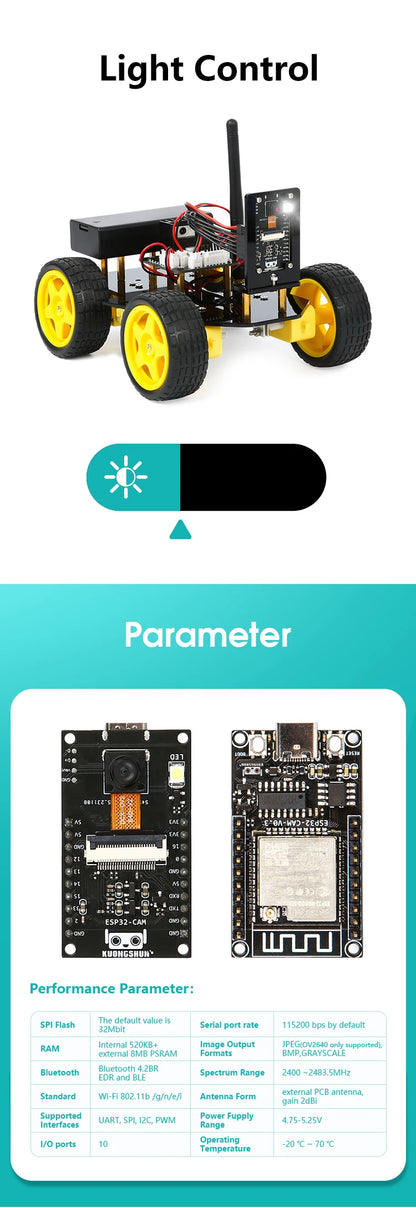 Kit de coche Robot inteligente ESP32 para proyecto de programación Arduino