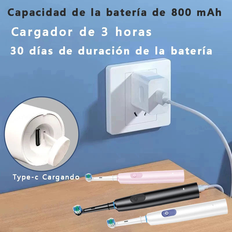 Cepillo de dientes eléctrico recargable de 4 cabezales