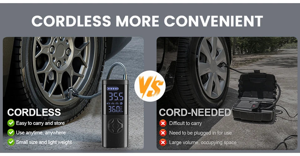 Inflador de neumáticos de coche inalámbrico portátil / Cordless Car Tire Inflator Portable Air Compressor