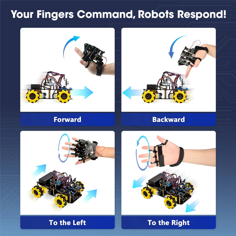 ACEBOTT Guante de detección de movimiento Kit de coche robot para kit Arduino