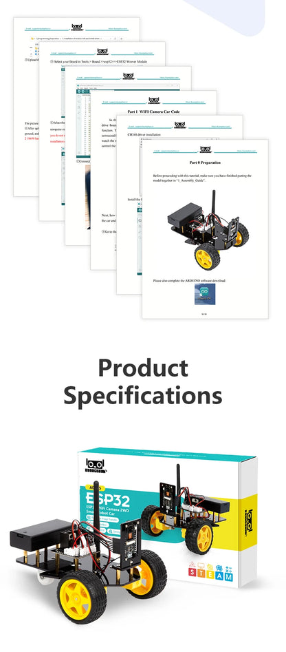 Kit de coche Robot inteligente ESP32 para proyecto de programación Arduino