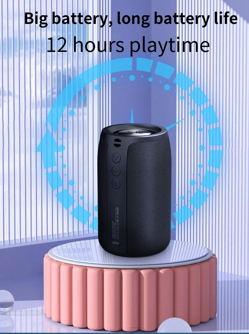 Bocina Bluetooth Portátil ZEALOT S32 – Subwoofer Inalámbrico, Resistente al Agua IPX6, Batería 1800mAh