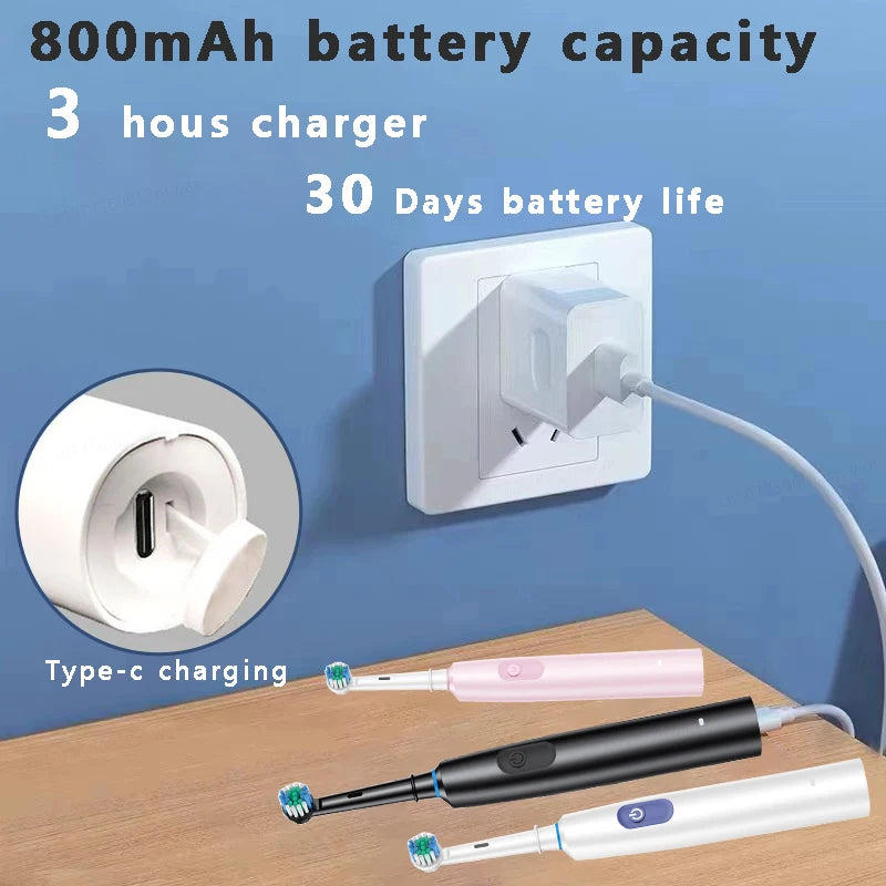 Cepillo de dientes eléctrico recargable de 4 cabezales