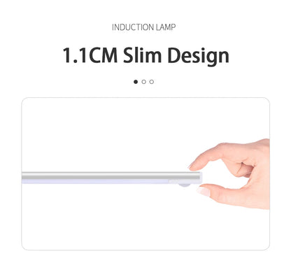 LED Bar Light Motion Sensor USB Rechargeable Led Night Light for Kitchen Wardrobe Cabinet Lighting 30cm/40cm/50cm Cabinet Light