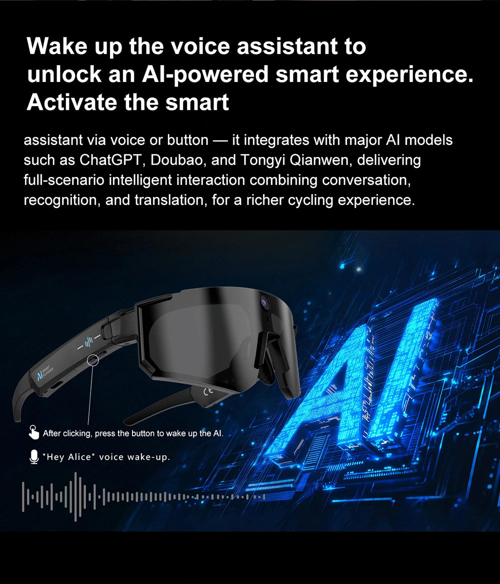 Xiaomi AI Smart Glasses ChatGPT 1080P Camera 8MP Anti-shake Cycling Video&Photo Sport Sunglasses DualMic 32GB Windproof Goggles