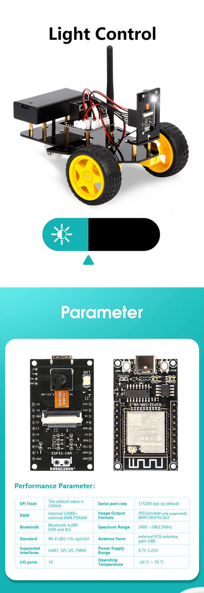 Kit de coche Robot inteligente ESP32 para proyecto de programación Arduino