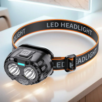 Potente linterna frontal LED IPX4 impermeable