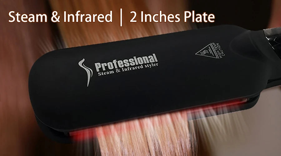 Plancha de vapor profesional de cerámica para alisar el cabello